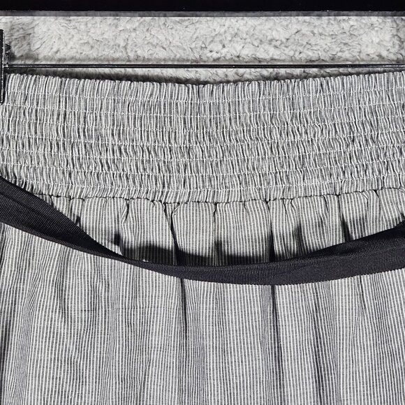 Whimsical Goth Victorian Preppy B W Striped Skirt Lace Hem Tie Waist Retro - Picture 4 of 12